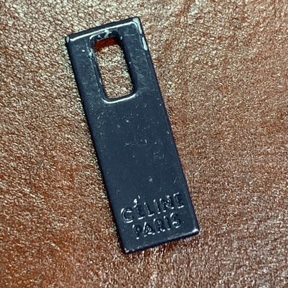 CELINE Paris Authentic Replacement Zipper Pull Dark Silver Metal 0.75"L - Picture 3 of 11